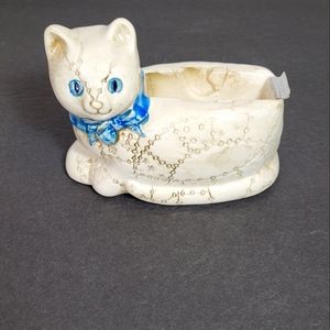 Vintage Cute Ceramic Kitty Cat Scotch Tape Dispenser 1985 HCL Rare